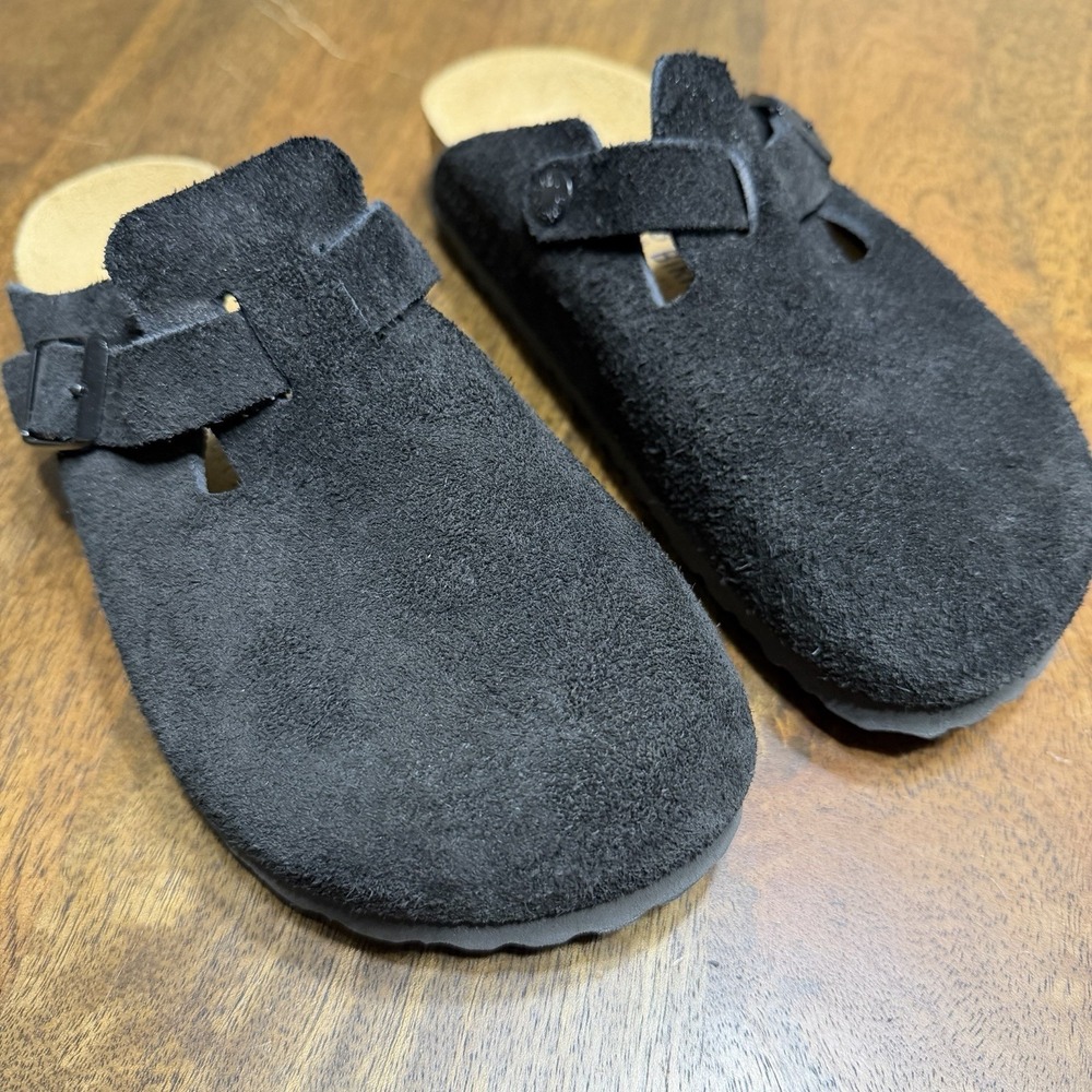 Birkenstock Women's Boston Suede Soft Footbed Clog Mule Size 36